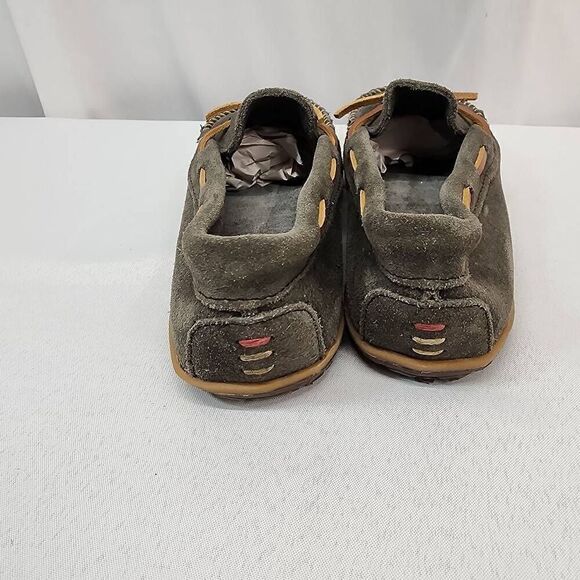 Minnetonka Women's Size 8 Tie Tread Slip On Shoes Suede Comfort Slip On Leather - Picture 4 of 8